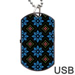 Flower Pattern Flora Floral Seamless Dog Tag USB Flash (One Side)