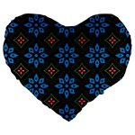 Flower Pattern Flora Floral Seamless Large 19  Premium Heart Shape Cushions