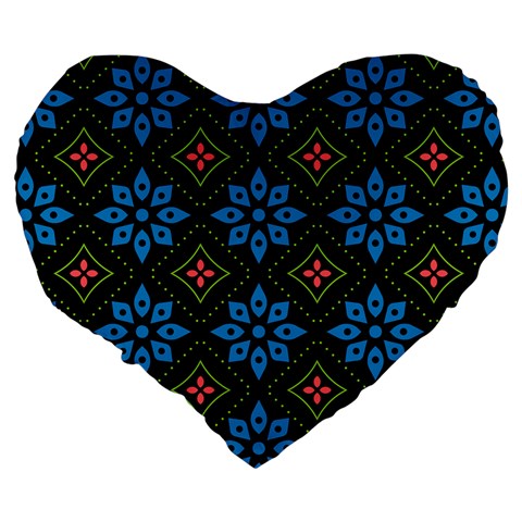 Flower Pattern Flora Floral Seamless Large 19  Premium Heart Shape Cushions from ArtsNow.com Back