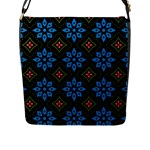 Flower Pattern Flora Floral Seamless Flap Closure Messenger Bag (L)