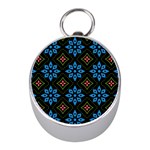 Flower Pattern Flora Floral Seamless Mini Silver Compasses