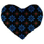 Flower Pattern Flora Floral Seamless Large 19  Premium Flano Heart Shape Cushions