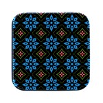 Flower Pattern Flora Floral Seamless Square Metal Box (Black)