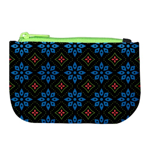 Flower Pattern Flora Floral Seamless Large Coin Purse from ArtsNow.com Front