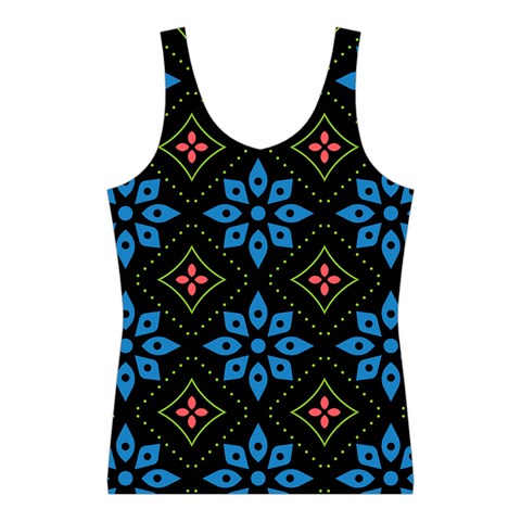 Flower Pattern Flora Floral Seamless Sport Tank Top  from ArtsNow.com Front