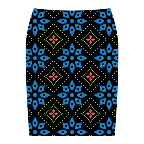 Flower Pattern Flora Floral Seamless Midi Wrap Pencil Skirt from ArtsNow.com Back