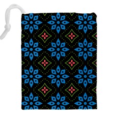 Flower Pattern Flora Floral Seamless Drawstring Pouch (4XL) from ArtsNow.com Back