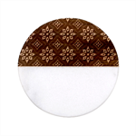 Flower Pattern Flora Floral Seamless Classic Marble Wood Coaster (Round) 