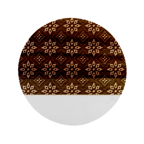 Flower Pattern Flora Floral Seamless Marble Wood Coaster (Round) from ArtsNow.com Front