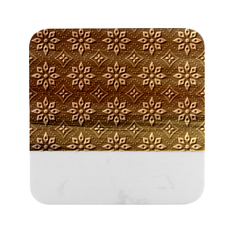 Flower Pattern Flora Floral Seamless Marble Wood Coaster (Square) from ArtsNow.com Front