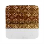 Flower Pattern Flora Floral Seamless Marble Wood Coaster (Square)