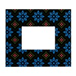 Flower Pattern Flora Floral Seamless White Wall Photo Frame 5  x 7 