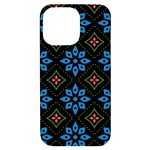 Flower Pattern Flora Floral Seamless iPhone 14 Pro Max Black UV Print Case