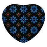 Flower Pattern Flora Floral Seamless Heart Glass Fridge Magnet (4 pack)