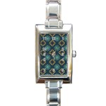 Flowers Pattern Design Abstract Rectangle Italian Charm Watch