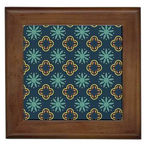 Flowers Pattern Design Abstract Framed Tile from ArtsNow.com Front