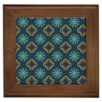 Flowers Pattern Design Abstract Framed Tile