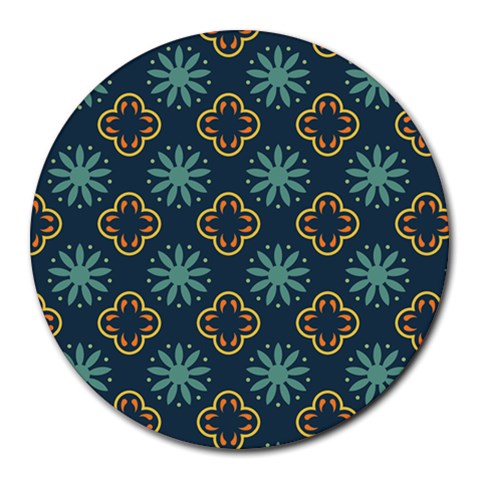 Flowers Pattern Design Abstract Round Mousepad from ArtsNow.com Front