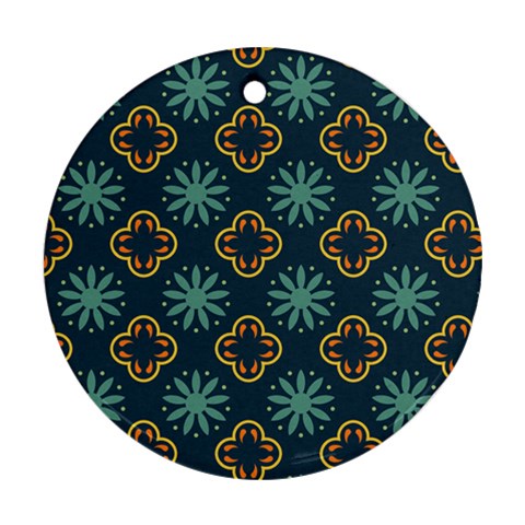 Flowers Pattern Design Abstract Ornament (Round) from ArtsNow.com Front