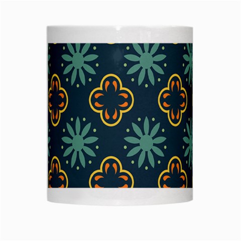 Flowers Pattern Design Abstract White Mug from ArtsNow.com Center