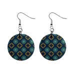 Flowers Pattern Design Abstract Mini Button Earrings