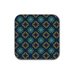 Flowers Pattern Design Abstract Rubber Coaster (Square)