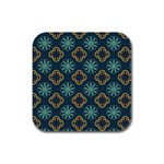 Flowers Pattern Design Abstract Rubber Square Coaster (4 pack)