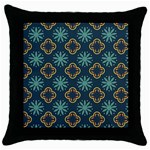 Flowers Pattern Design Abstract Throw Pillow Case (Black)