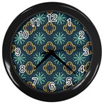 Flowers Pattern Design Abstract Wall Clock (Black)