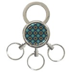 Flowers Pattern Design Abstract 3-Ring Key Chain