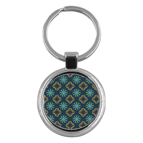 Flowers Pattern Design Abstract Key Chain (Round) from ArtsNow.com Front