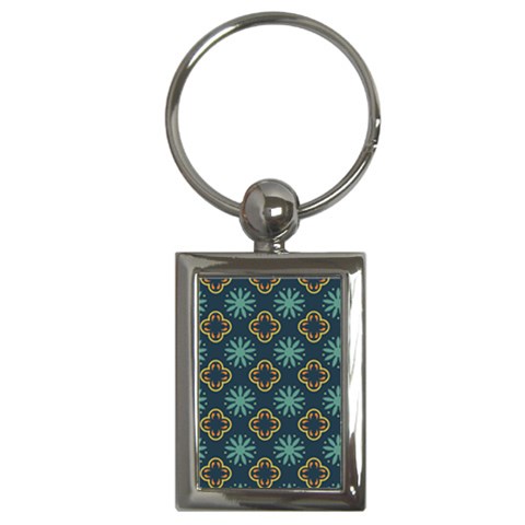 Flowers Pattern Design Abstract Key Chain (Rectangle) from ArtsNow.com Front