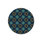 Flowers Pattern Design Abstract Rubber Coaster (Round)