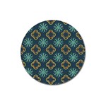 Flowers Pattern Design Abstract Magnet 3  (Round)