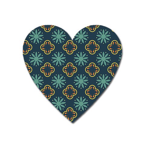 Flowers Pattern Design Abstract Heart Magnet from ArtsNow.com Front