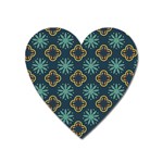 Flowers Pattern Design Abstract Heart Magnet