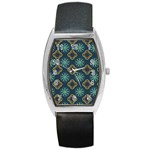 Flowers Pattern Design Abstract Barrel Style Metal Watch