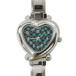 Flowers Pattern Design Abstract Heart Italian Charm Watch