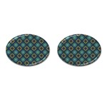 Flowers Pattern Design Abstract Cufflinks (Oval)