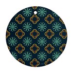 Flowers Pattern Design Abstract Round Ornament (Two Sides)