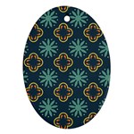 Flowers Pattern Design Abstract Oval Ornament (Two Sides)