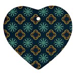 Flowers Pattern Design Abstract Heart Ornament (Two Sides)