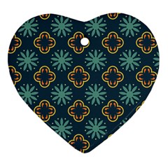 Flowers Pattern Design Abstract Heart Ornament (Two Sides) from ArtsNow.com Back