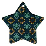 Flowers Pattern Design Abstract Star Ornament (Two Sides)