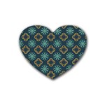 Flowers Pattern Design Abstract Rubber Coaster (Heart)