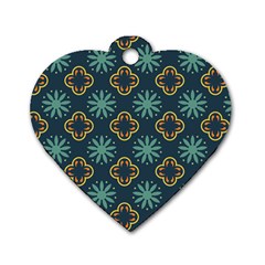 Flowers Pattern Design Abstract Dog Tag Heart (Two Sides) from ArtsNow.com Back