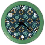 Flowers Pattern Design Abstract Color Wall Clock