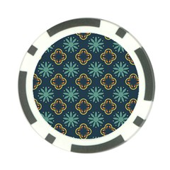 Flowers Pattern Design Abstract Poker Chip Card Guard from ArtsNow.com Front