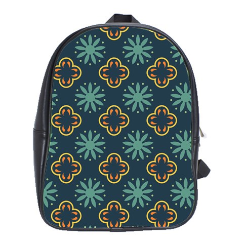 Flowers Pattern Design Abstract School Bag (Large) from ArtsNow.com Front