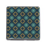 Flowers Pattern Design Abstract Memory Card Reader (Square 5 Slot)